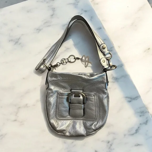 B Makowsky Silver Convertible Bag - Picture 2 of 5